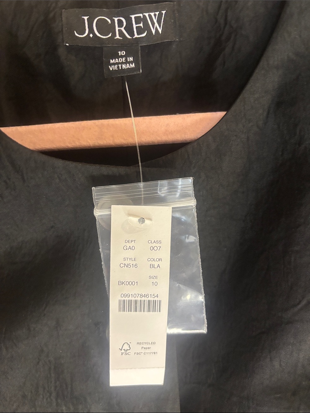 J. Crew Black Sleeveless Button Vest - Picture 2 of 5